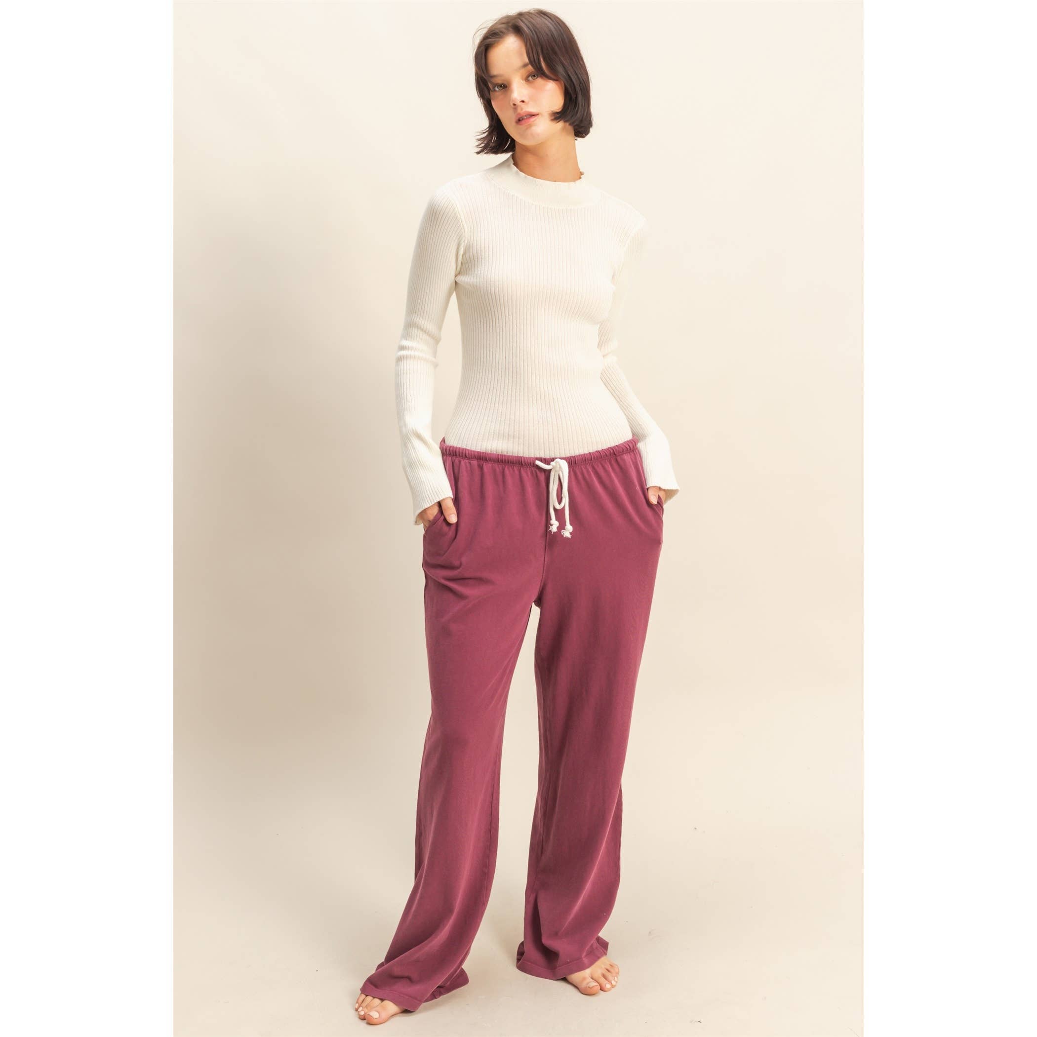 Double Zero - Vendita all'ingrosso Pantaloni sportivi/da jogging loungewear - Donna - Pantaloni rilassati a vita con coulisse lavati con minerali17