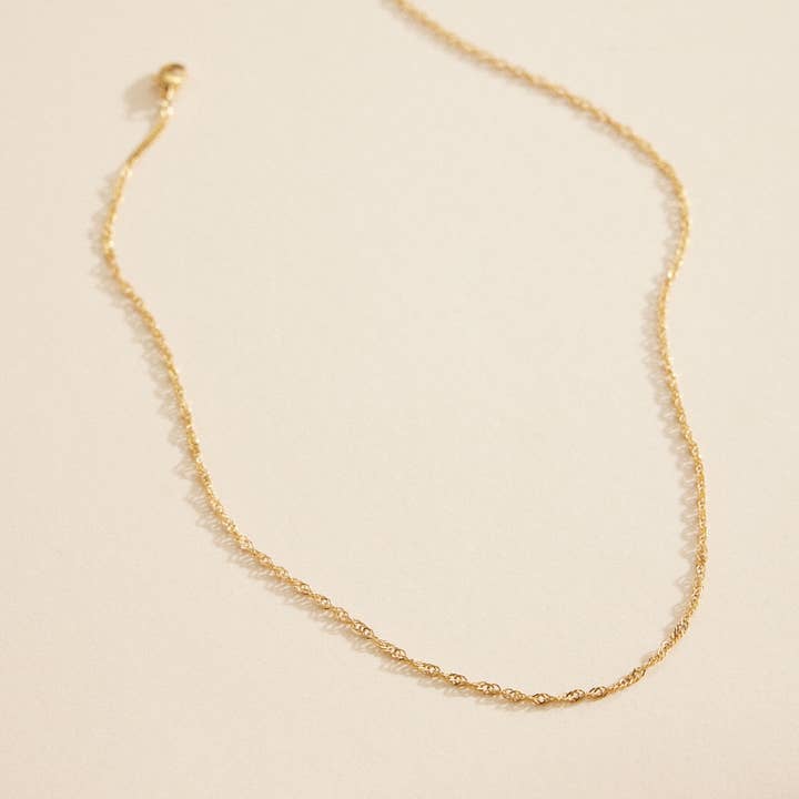 18K Gold Dip Stainless Steel Short Basic Necklace for wholesale by Lilla Haven