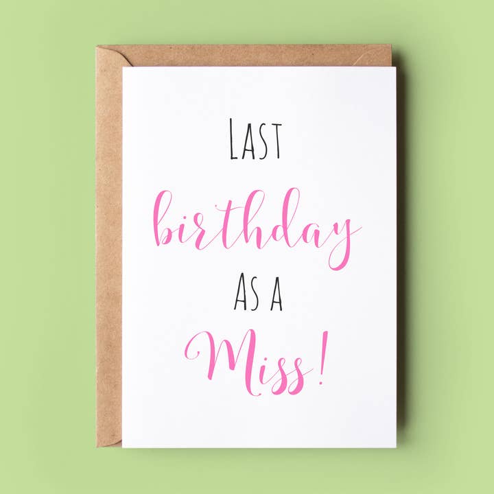 Din sista födelsedag som fröken för wholesale av Wonky Cards