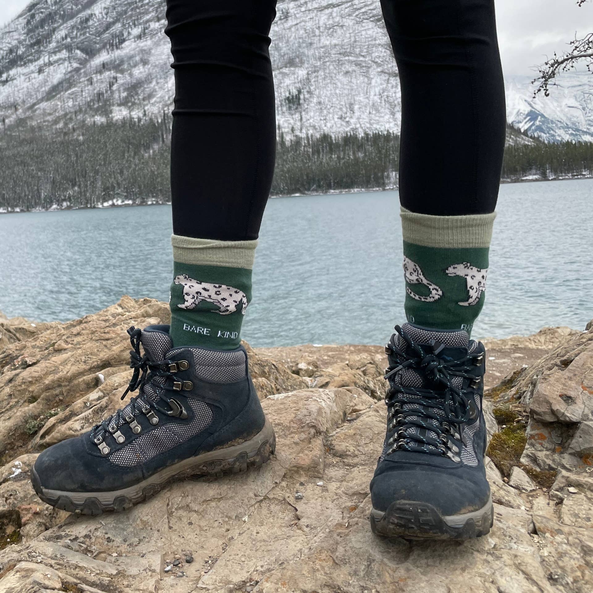 Bare Kind Socks - Wholesale Socks - Unisex - Snow Leopard Socks | Bamboo Socks | Sea Green Socks8