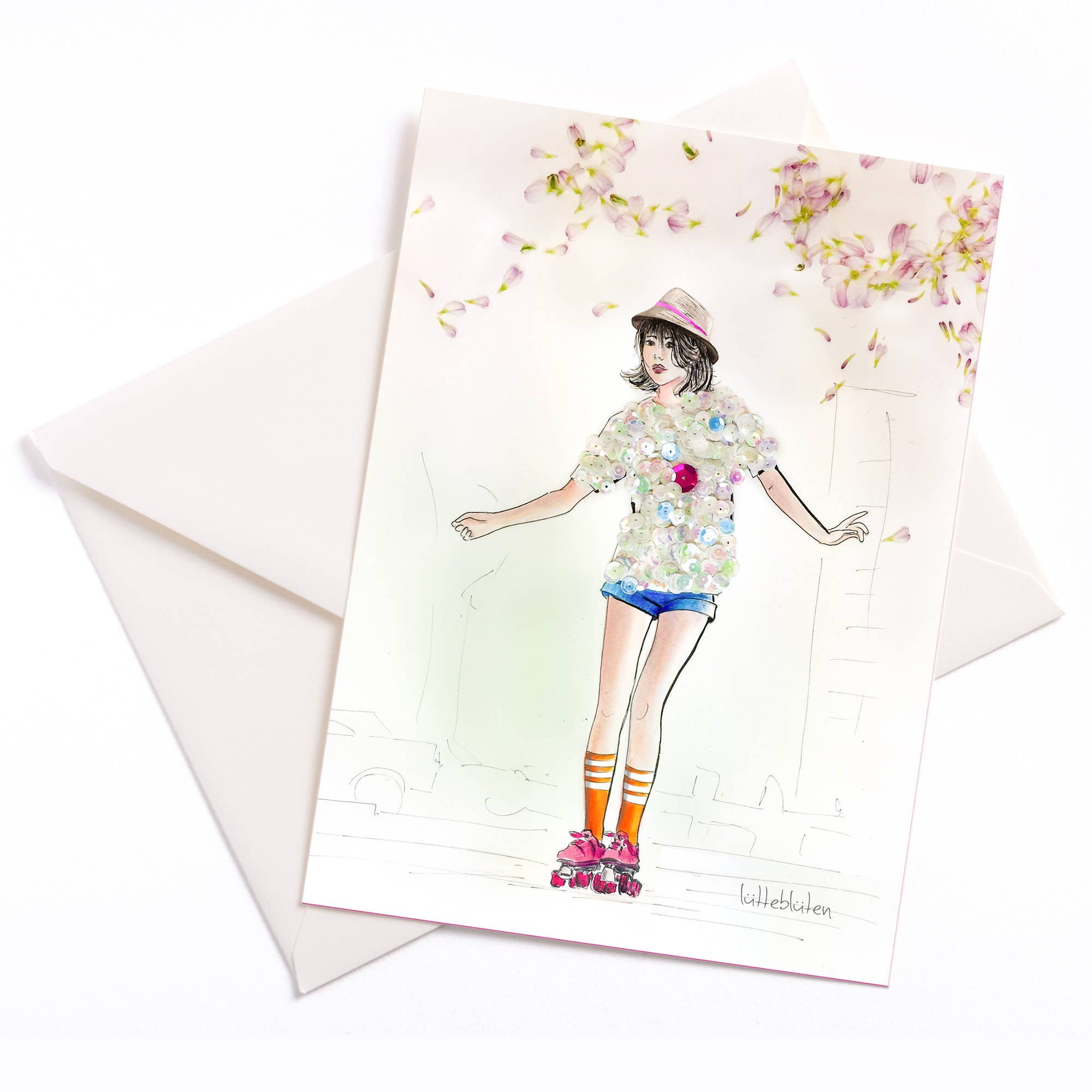 Lütteblüten - Wholesale Everyday Greeting Card - Roller Skates - Card with envelope0