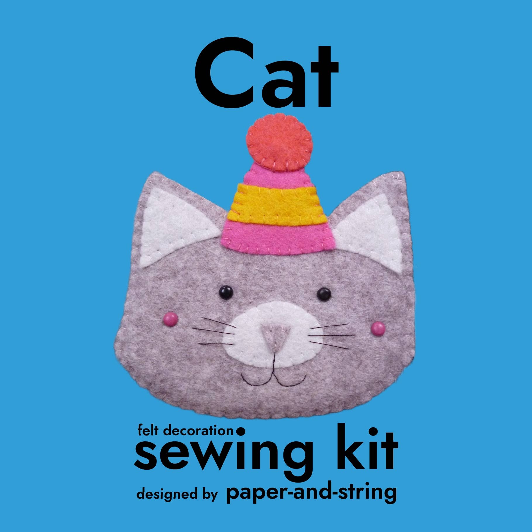 paper-and-string ltd - Wholesale DIY Craft Kit - Cat Felt Decoration Sewing Kit