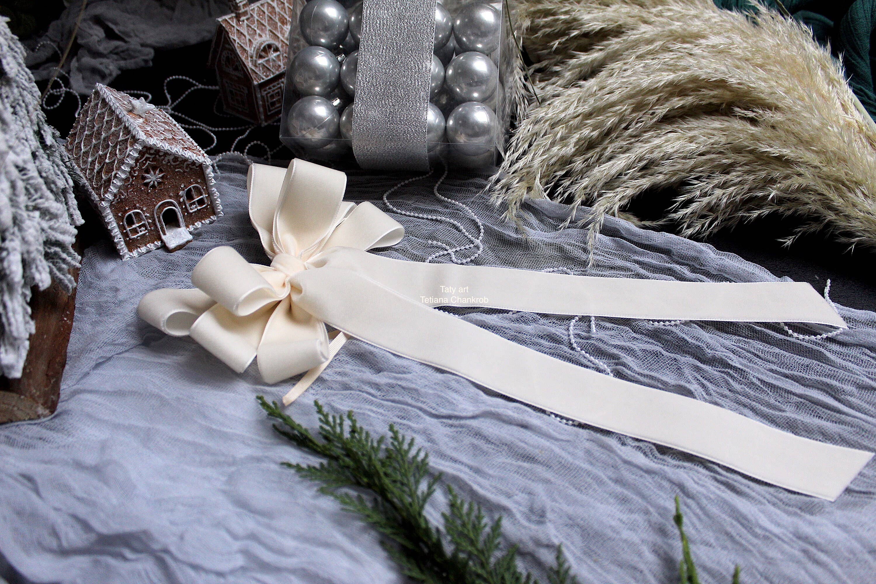 Idea Tatyart - Wholesale Tree Topper - 7" Velvet Christmas Bow Ties for Wreaths and Tree Toppers #23