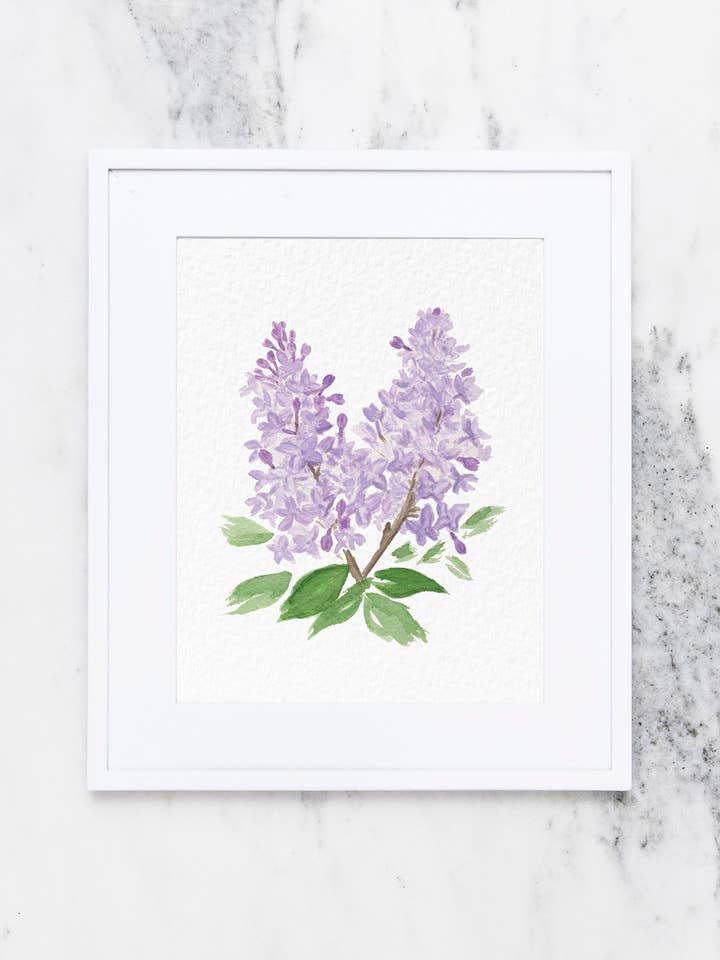 Watercolor Lilac Fine Art Print for wholesale by Crissie Vitale Creative