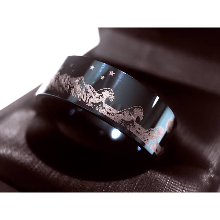 rings paradise - Vente Bijou – homme - Bague de fiançailles Blue Ocean & Mountain Range pour homme6
