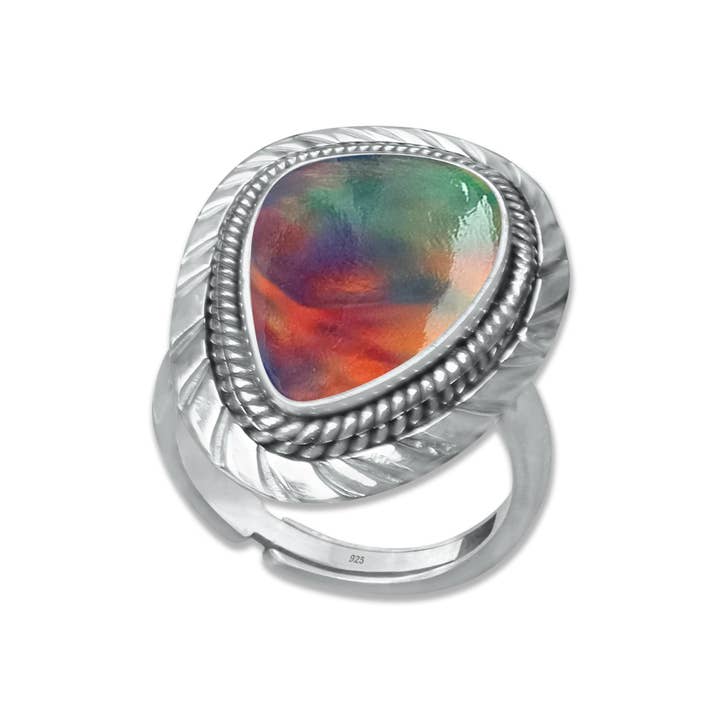 Handmade Jewels – wholesale Cocktail/statement ring – Dark Aurora Opal Rings – Adjustable, Solid 925 Sterling Silver, Vibrant & Cosmic6