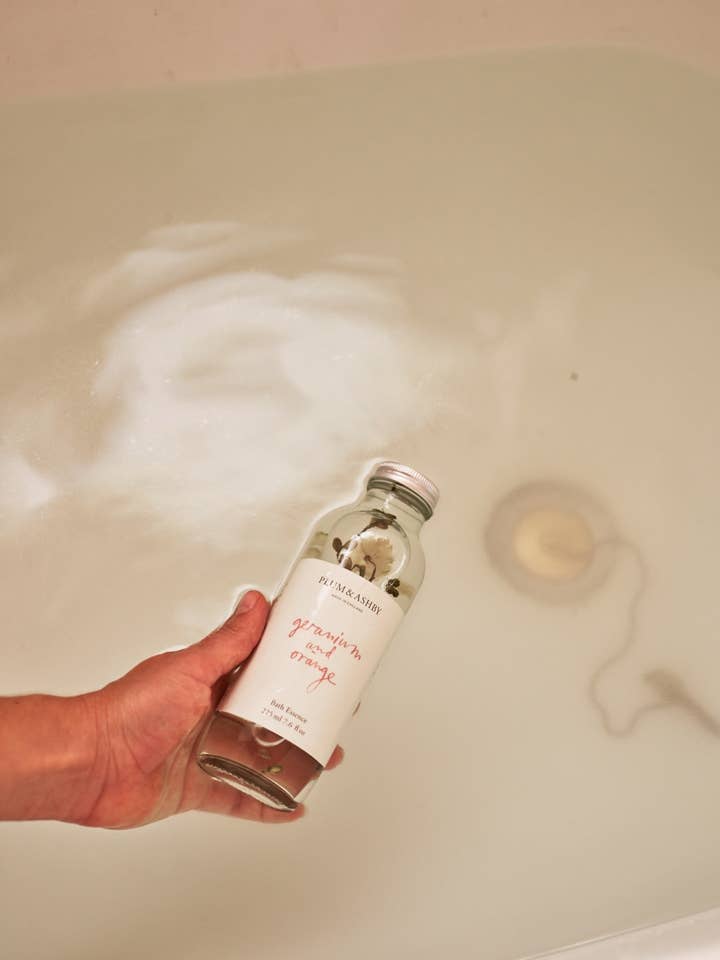 Geranium & Orange Bath Essence Pack for wholesale by Plum & Ashby