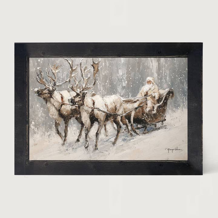 ginger blue - Wholesale Art Print - Sleigh Ride in Forest - Horizontal Frame4