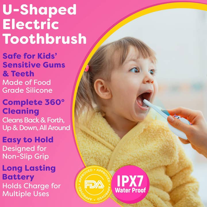 Trueocity - Wholesale Toothbrush - Kids & Baby - Kids Toothbrushes U Shape (Pink - Unicorn)