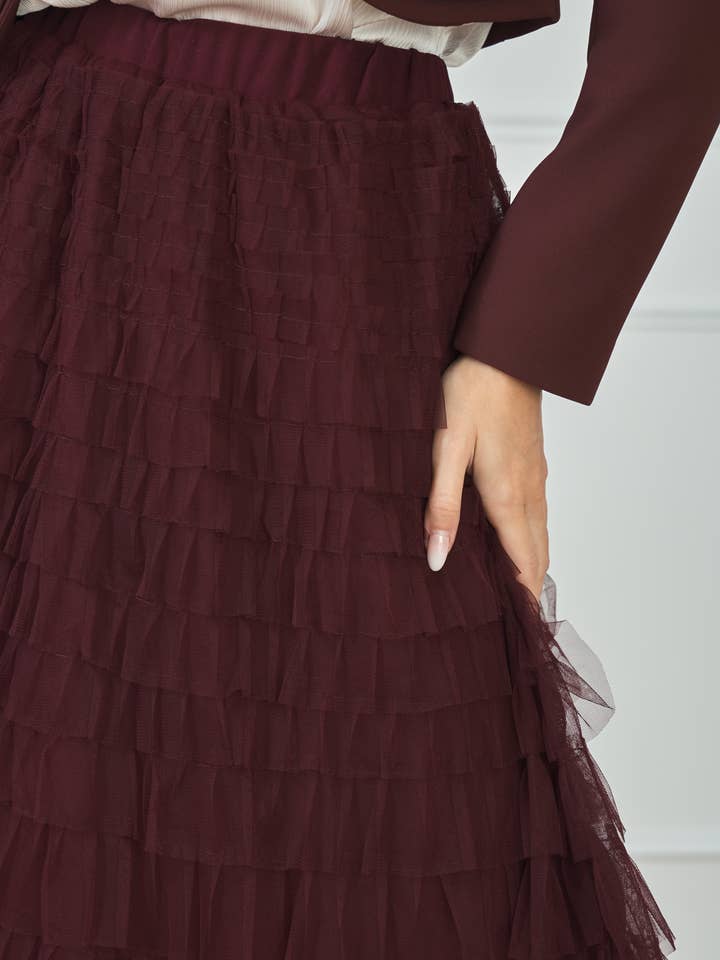 LULUMARY - Wholesale Skirt - Women's - Long tulle skirt SK787A2