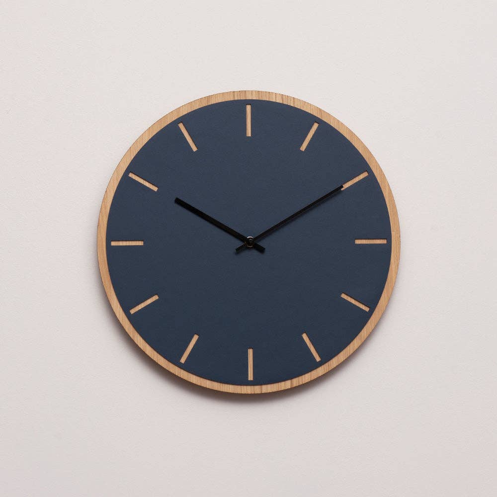 Hemverk – wholesale Wall clock – Smokey Blue Oak Wall Clock — Ø28/Ø38 cm8