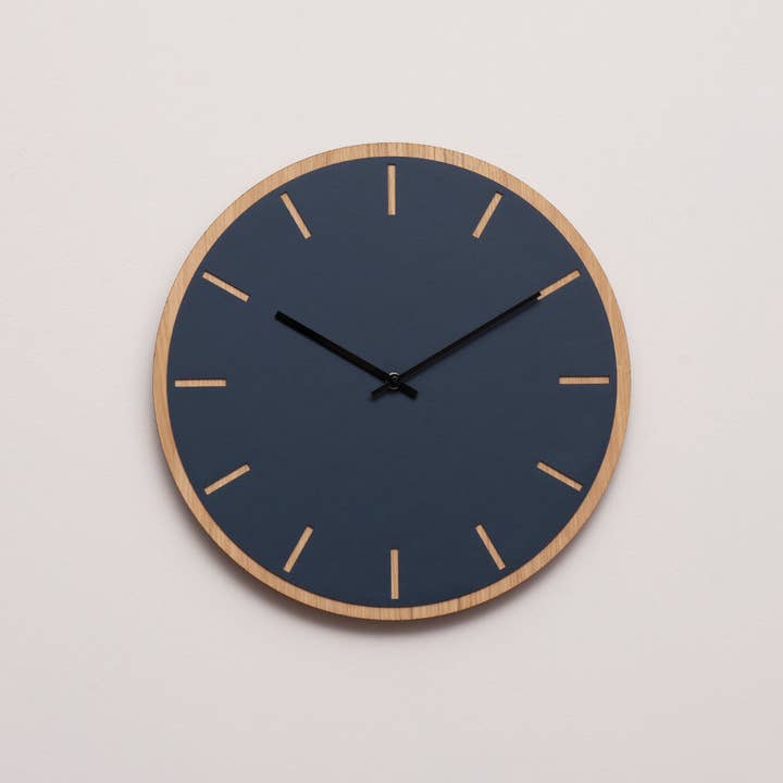 Hemverk – wholesale Wall clock – Smokey Blue Oak Wall Clock — Ø28/Ø38 cm8