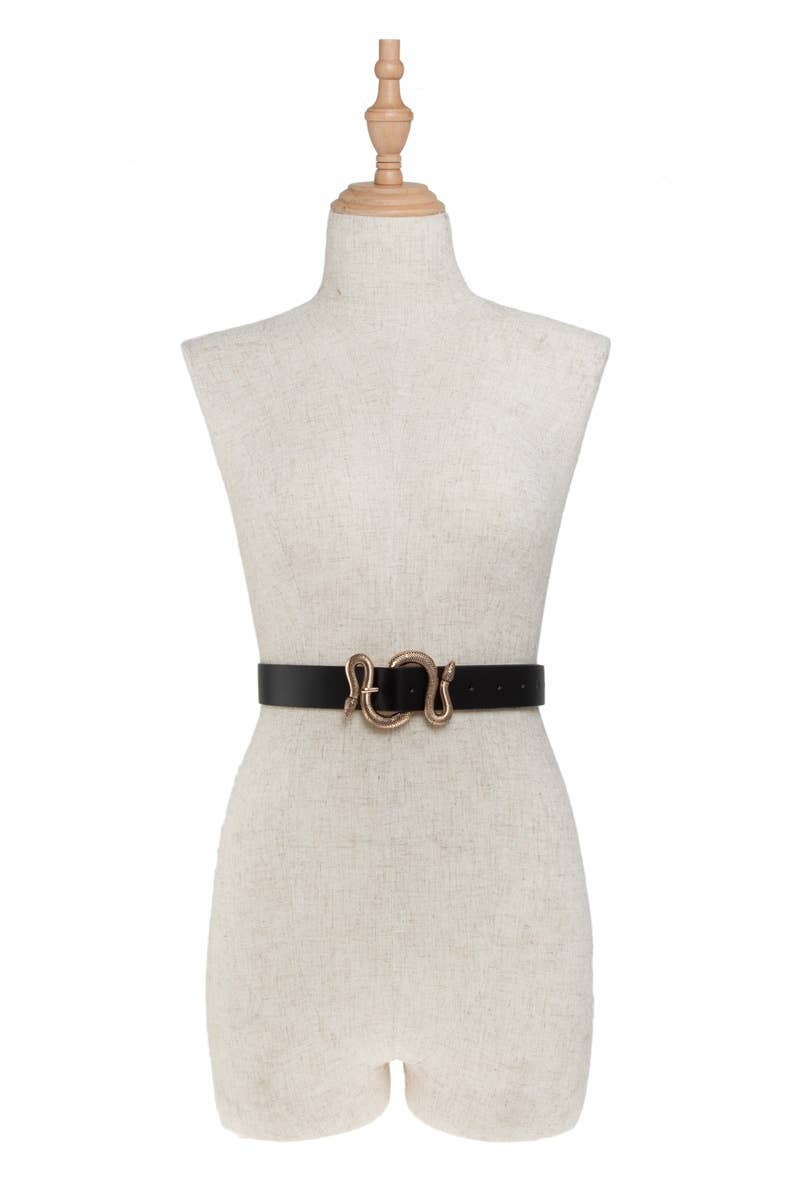 anbfashion – Großhandel Bauchtasche – Damen – Kunstledergürtel mit antiker Schlangenschnalle, 110 cm1