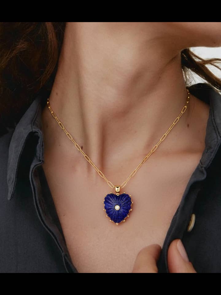 Let Your Heart Lead- Gemstone Pendant Necklace- Heart Center for wholesale by HoopLa