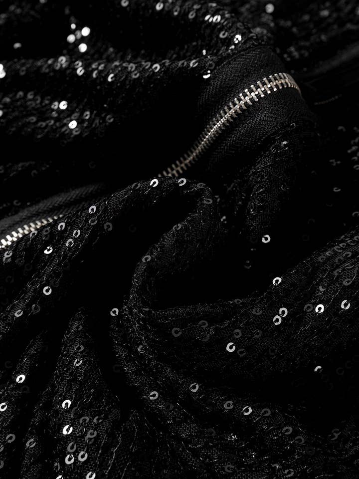 FASHION BLVD - Wholesale Jacket - Women's - FB Sequin Round Neck Long Sleeve Zip Up Jacket11