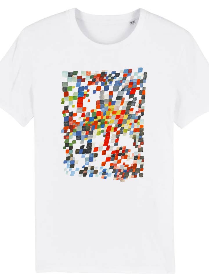 Composition of Quadrangular Polychrome Dense Strokes by Sophie Taeuber-Arp, 1920 - Organic Cotton T-Shirt for wholesale by Flashback Shop