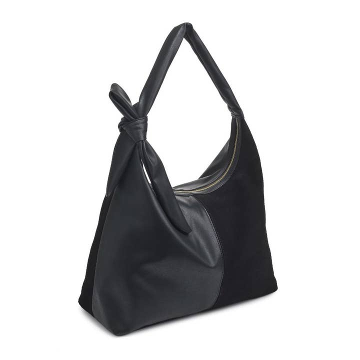 Moda Luxe - Wholesale Shoulder Bag - Women's - Hazel - Genuine Suede Knot Hobo