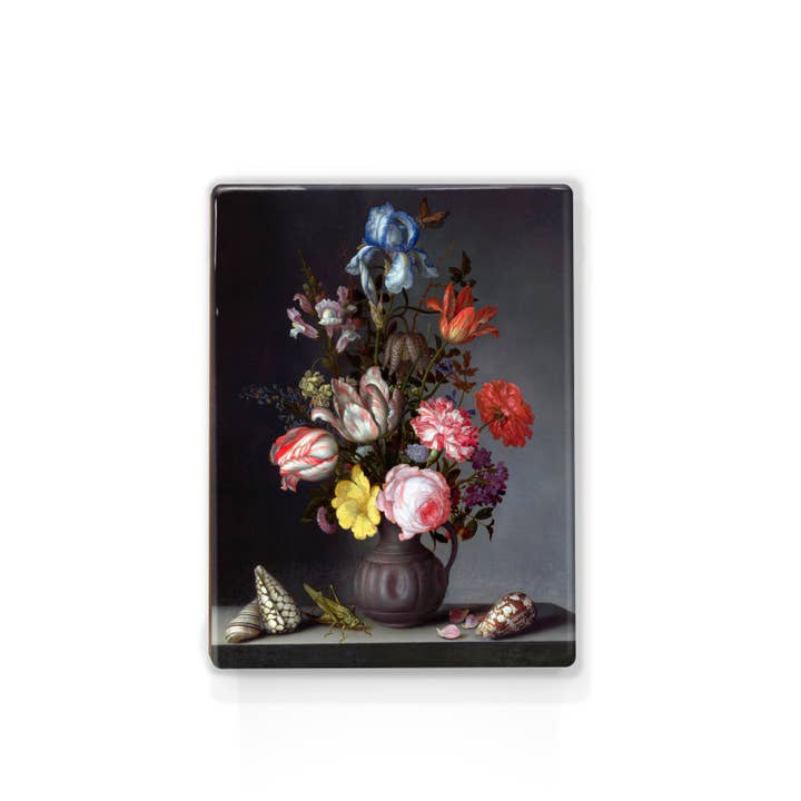 Lacquer, Flowers in a Vase with Shells and Cricket -... for wholesale by Laqueprint
