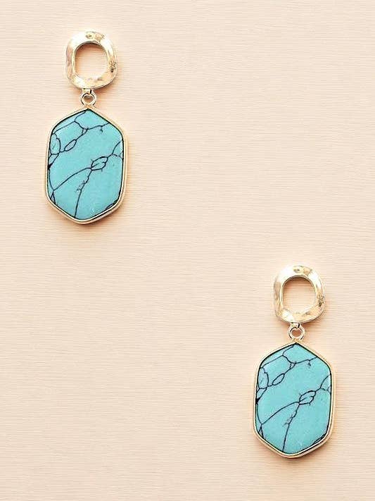 FACETED STONE DROP RING POST EARRING? for wholesale by Andrea Bijoux