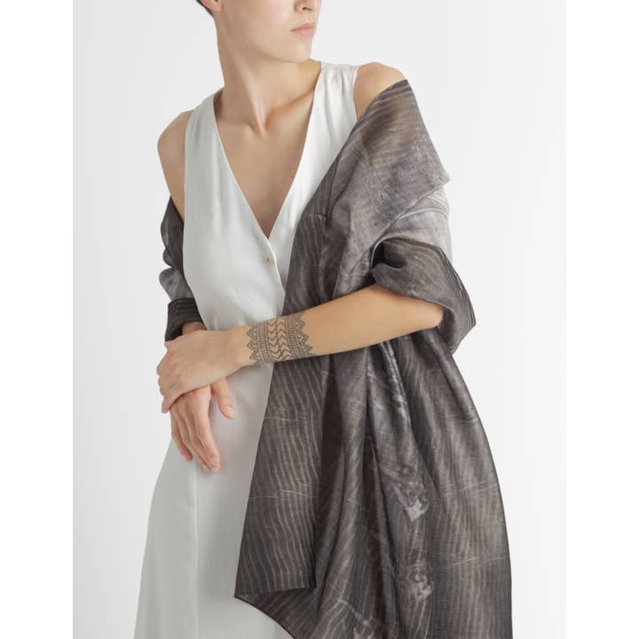 Nimboo - Wholesale Scarf – Women's - Scarf Shibori Anthracite2