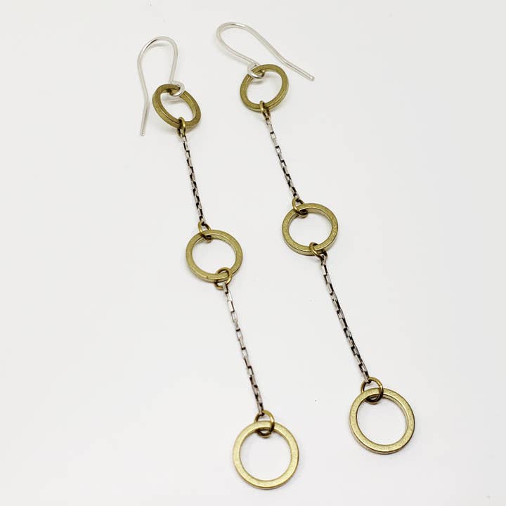 Triple Circle Dangles for wholesale by Daisy Metalworks