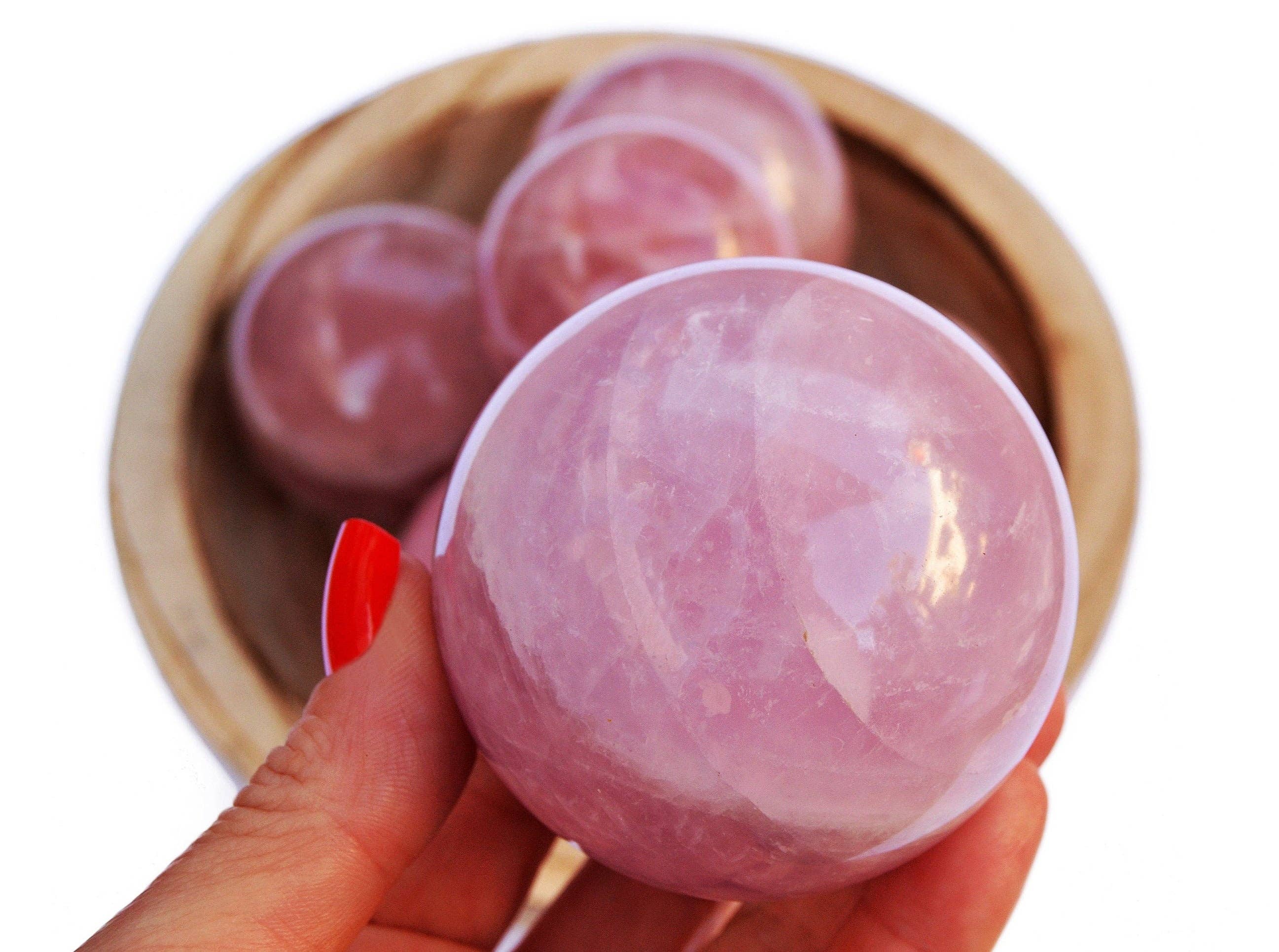 Kaia & Crystals - Wholesale Spiritual Stone/Crystal - Rose Quartz Sphere (50mm - 65mm)3