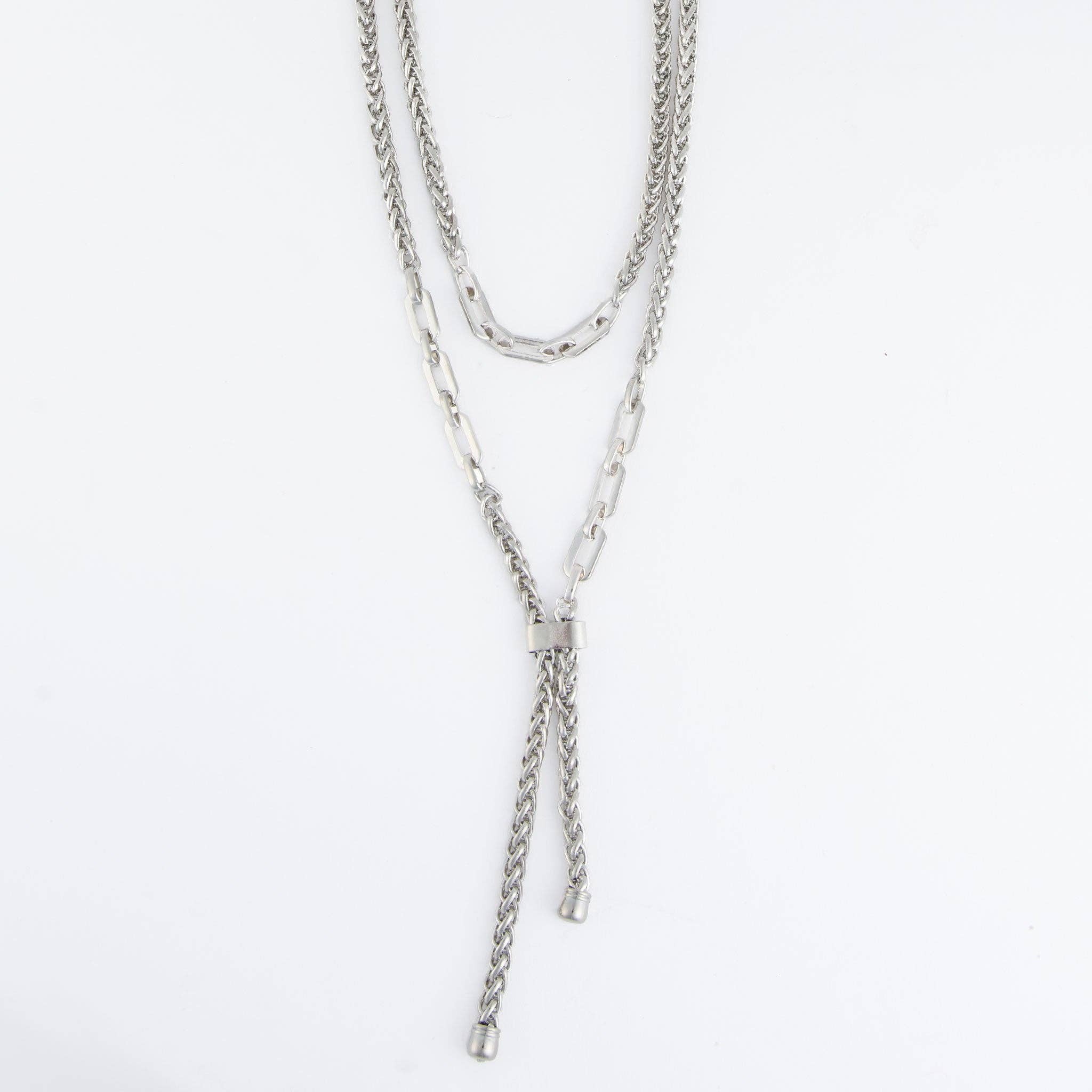 Elsie & Zoey - Vente Sautoir et collier en Y - Collier Lariat Marlowe 15" Chaînes Épaisses Superposées5