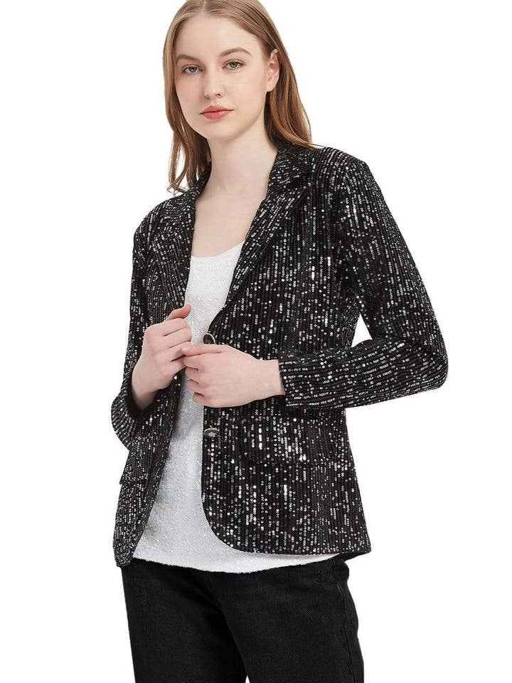 Blazer à sequins scintillants pour la vente par Anna Kaci Wholesale