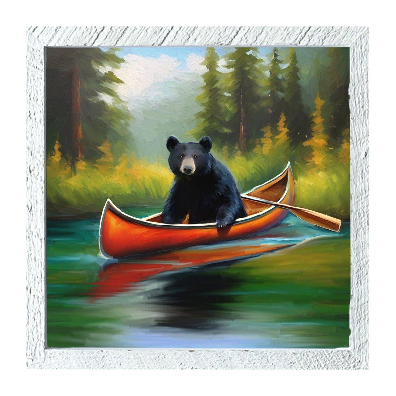 ginger blue - Vente Affiche d'art - Ours noir en canoë8