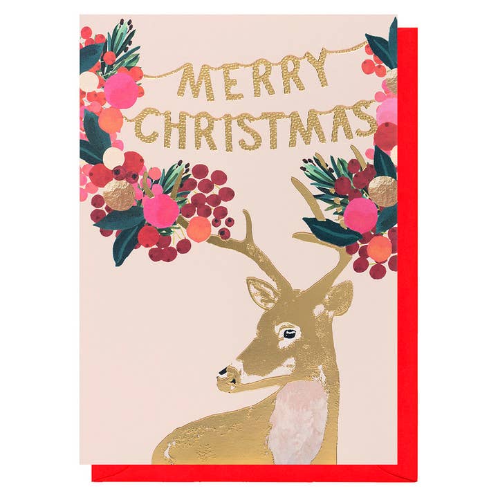 Merry Christmas Reindeer | Holiday Card | Seasonal Cards
for wholesale by Louise Tiler