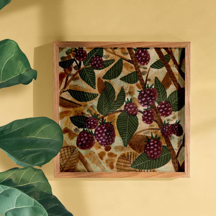 H Miller Ink Illustration Art wholesale products - Wholesale Art Print - Wild Raspberries | Art Print | Rustic Wall Art & Home Decor3