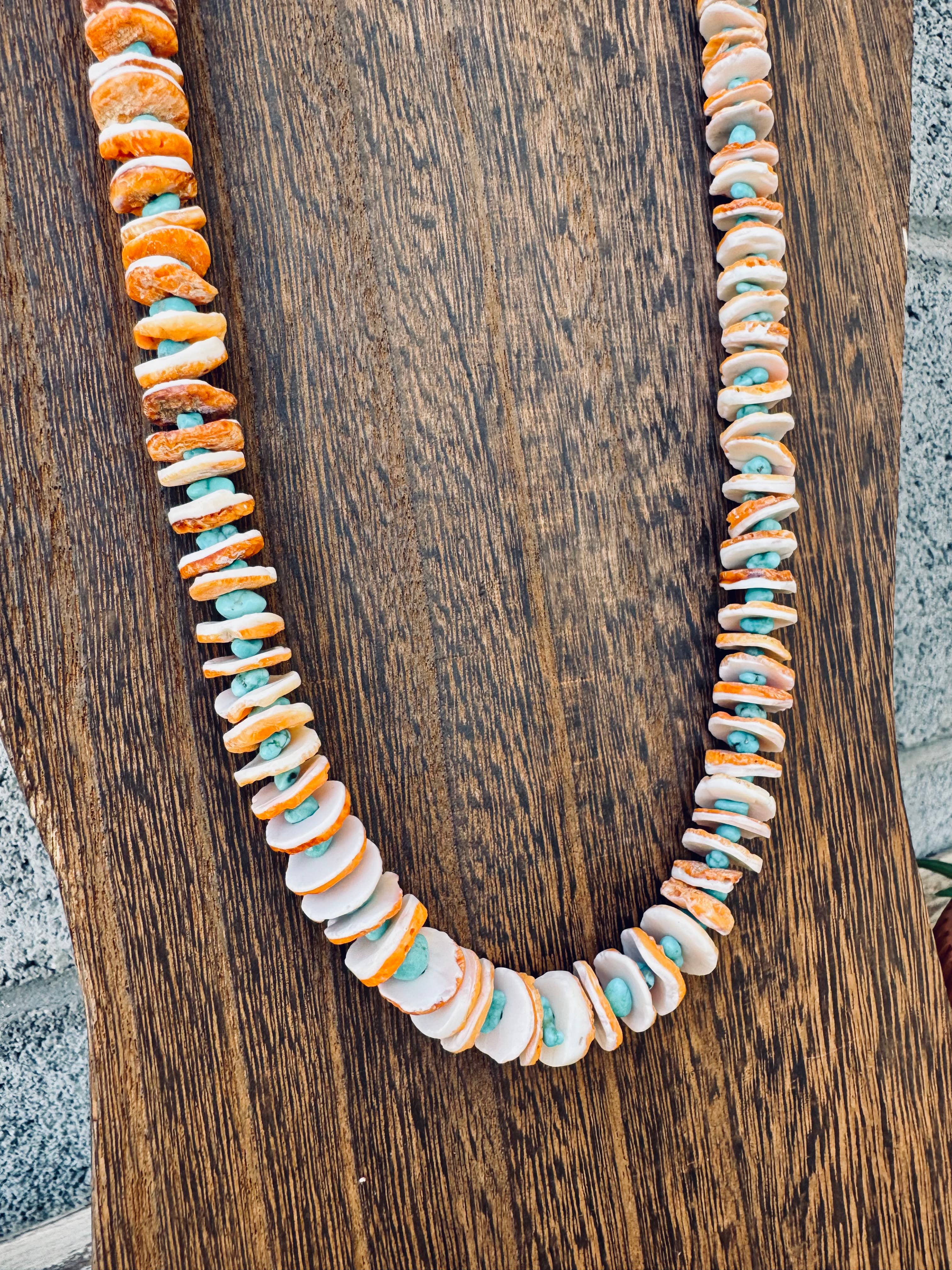 Wild Hancock Creations - Wholesale Beaded/Pearl Necklace - Orange Spiny Oyster Necklace/Genuine Turquoise Necklace4