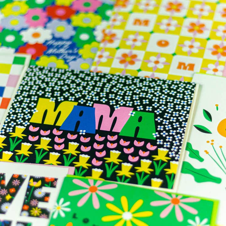 My Darlin' - Venta al por mayor Tarjetas del Día de la Madre - Garden of Mama • Tarjeta tipográfica retro floral para el Día de la Madre1