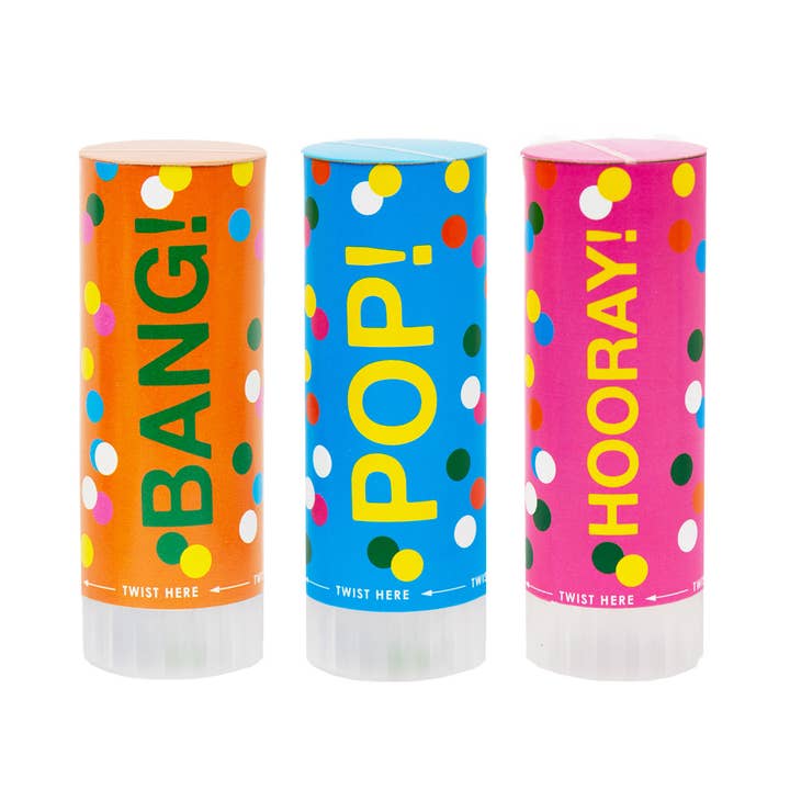 Talking Tables USA - Wholesale Confetti - Rainbow Confetti Cannons for Birthday | 3 Pack |