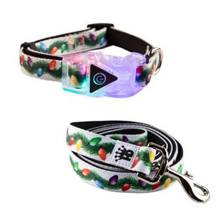 Barker's Bowtique - Wholesale Pet Collar - Dog - Christmas Lights Adjustable Collar W/ Led Buckle and Lead2