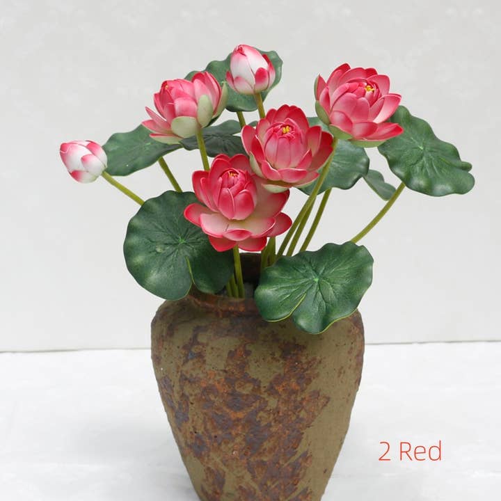 ACNITE(We cover U.S. import duties) - Wholesale Artificial Flowers - 7 heads Artificial lotus Flower home/wedding decor7