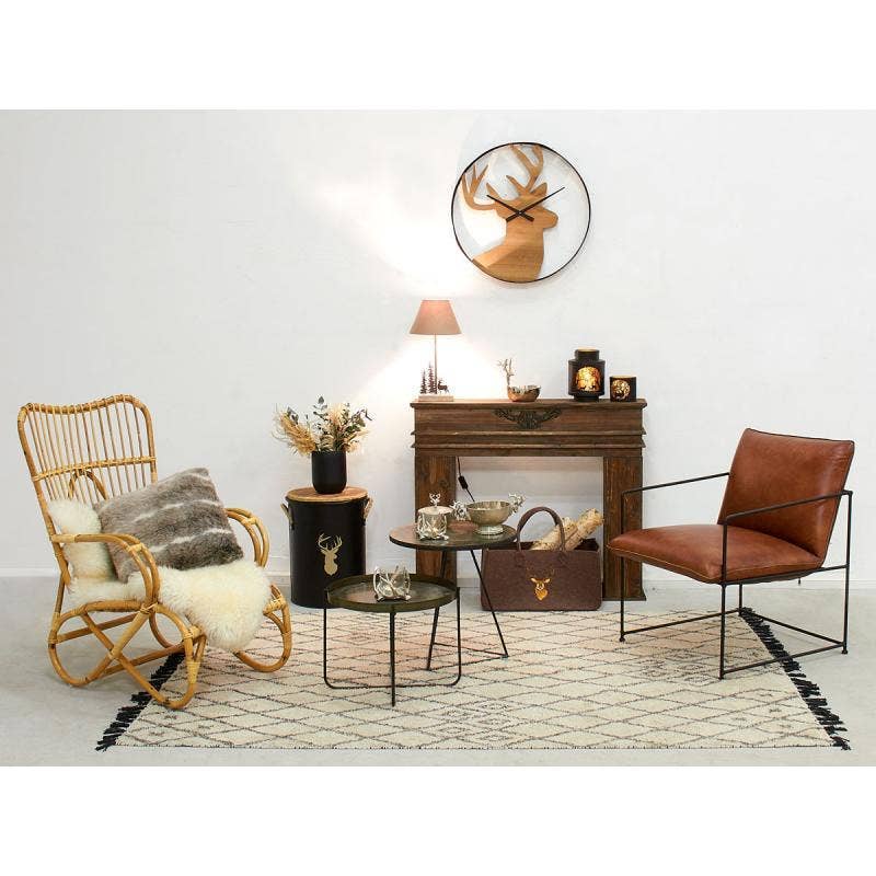 Aubry Gaspard - Vendita all'ingrosso Parascintille per caminetto - Caminetto in pino marrone invecchiato intagliato4