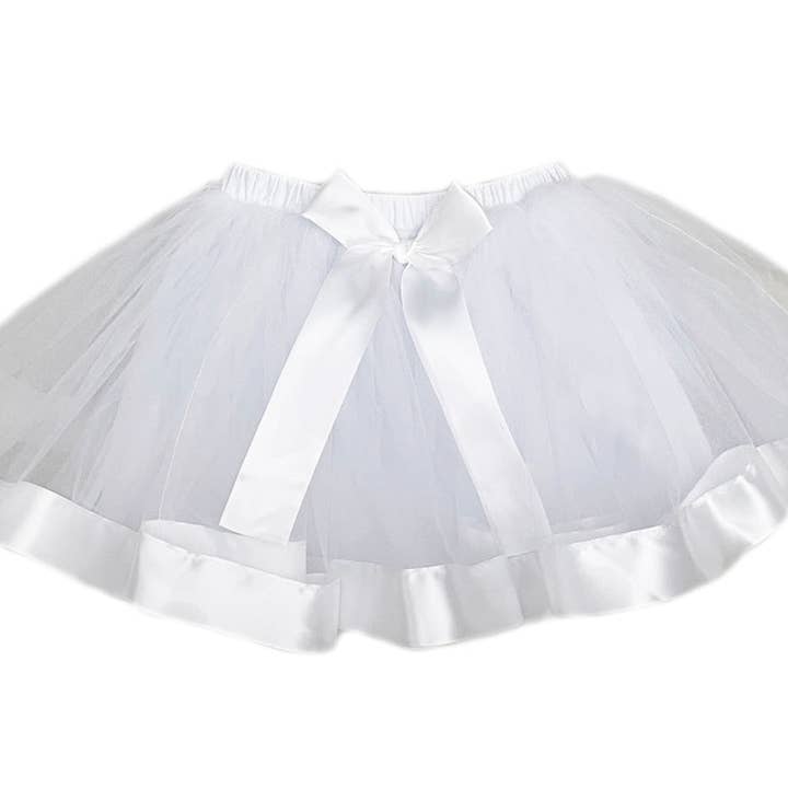 Falda de tul ancha con cinta blanca para venta al por mayor de Wenchoice