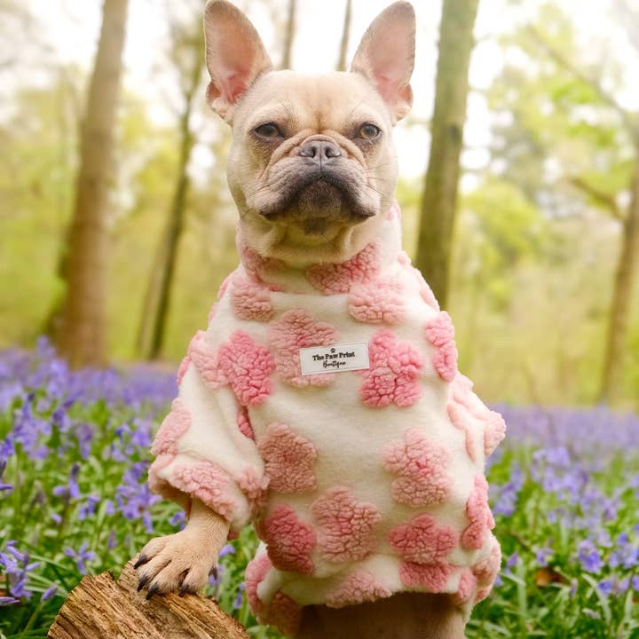 The Paw Print Boutique - Wholesale Pet Coat - Dog - The Peony Pink Floral Fleece7