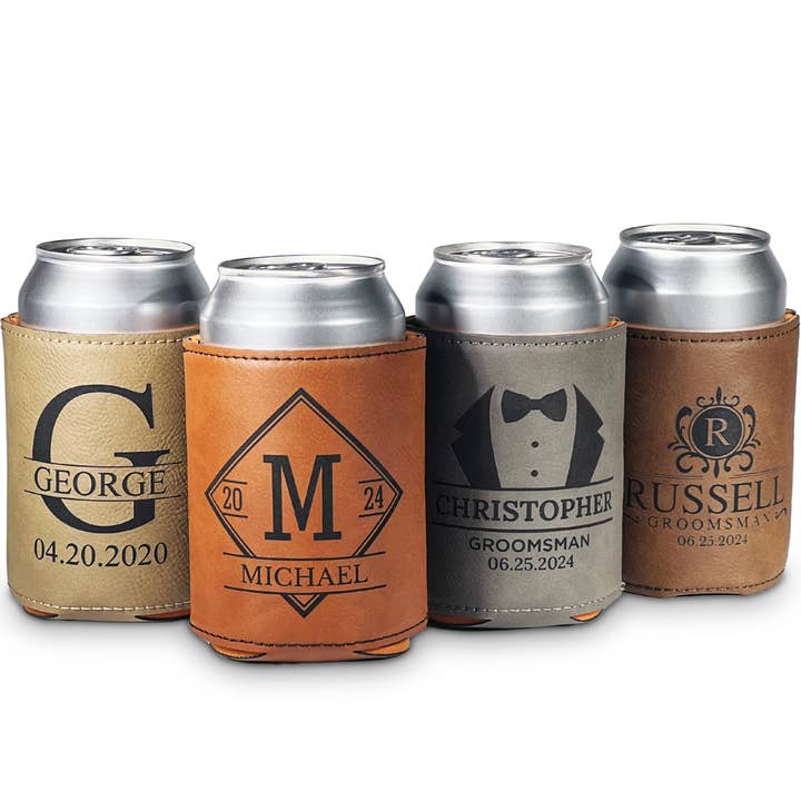 On The Rox Drinks - Wholesale Drink Huggers & Koozies - Personalized Groomsmen Can Cooler- Custom Groomsmen Gift -Personalized Wedding Can Cooler - Groomsmen Proposal -Groomsmen Can Sleeve Gifts - Beer Can Holder - Personalized Wedding Favors