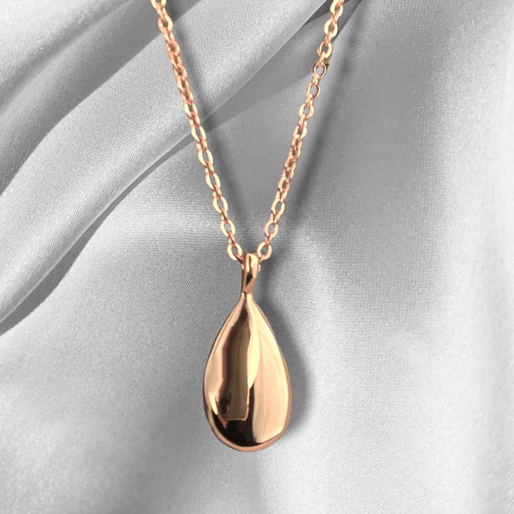 MadamLili - Wholesale Pendant/Charm Necklace - Urn ash cremation rose gold stainless steel necklace14