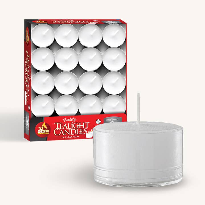 Candelitas europeas en vasos de plástico, 8 horas, paquete de 40 para venta al por mayor de Ner Mitzvah