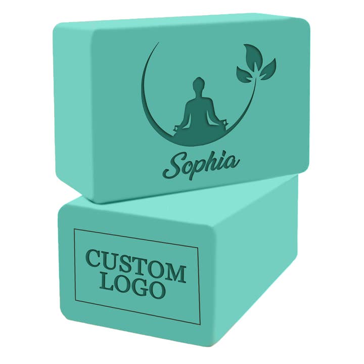 Personalized Yoga Blocks - Green (2 Pack) for wholesale by Gradzo