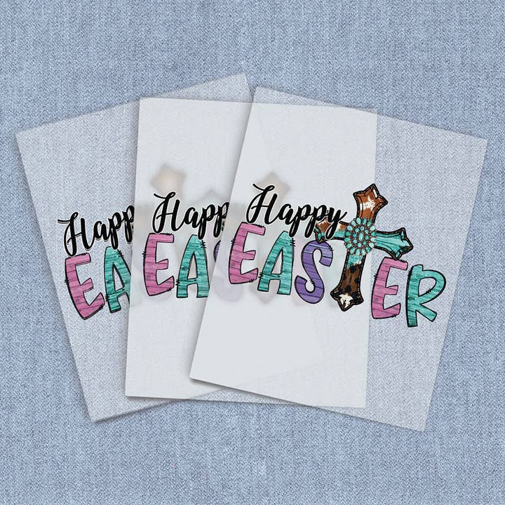 Joyeuses Pâques 2024, Transferts Thermiques Directs sur Film pour la vente par Iron It