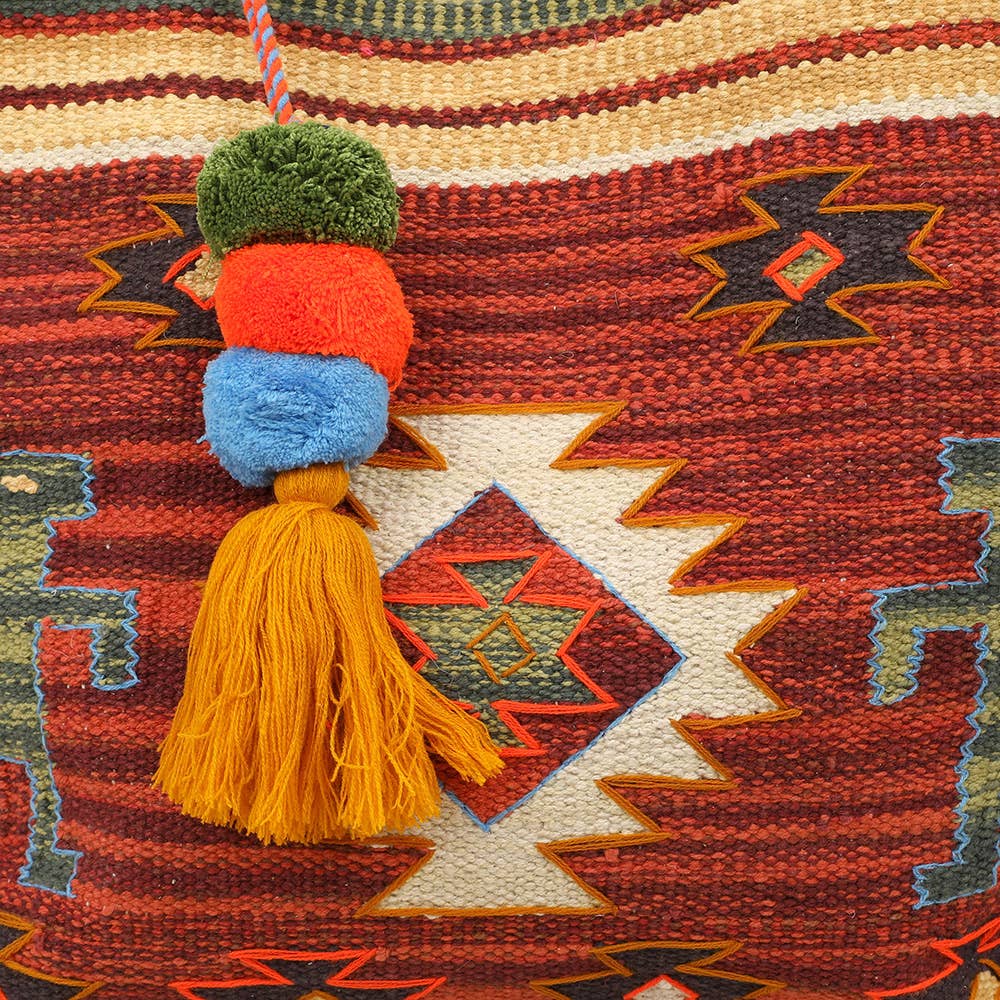 Sensibling Corp. - Wholesale Draagtas - Dames - Schoudertas met pompon en kwastjes in boho-patroon4