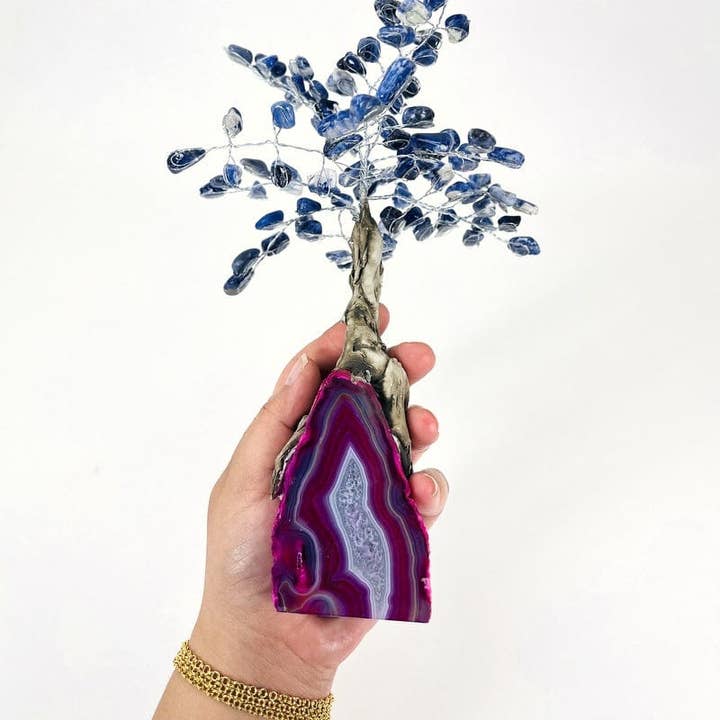Rock Paradise - Wholesale Spiritual Stone/Crystal - Sodalite Crystal Tree on Agate Geode Base - You Choose Color2