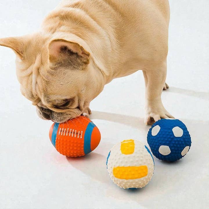 Textured Latex Squeaky Dog Ball for wholesale by SnowBall (We Cover Import Duty to USA)