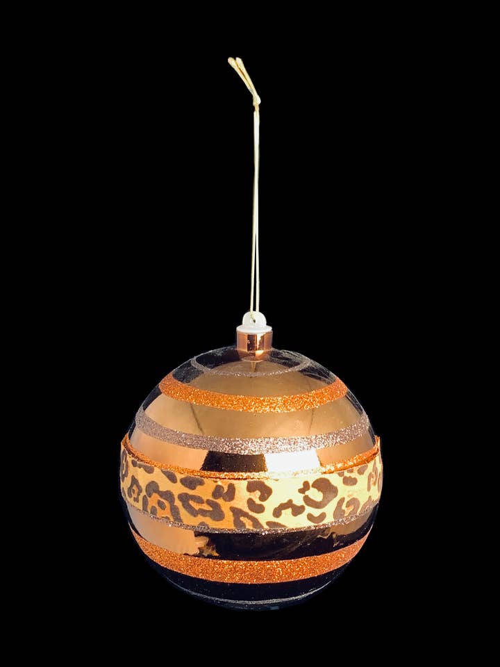 Large Leopard Print Orb Ornament for wholesale by Africa And Beyond Art Gallery