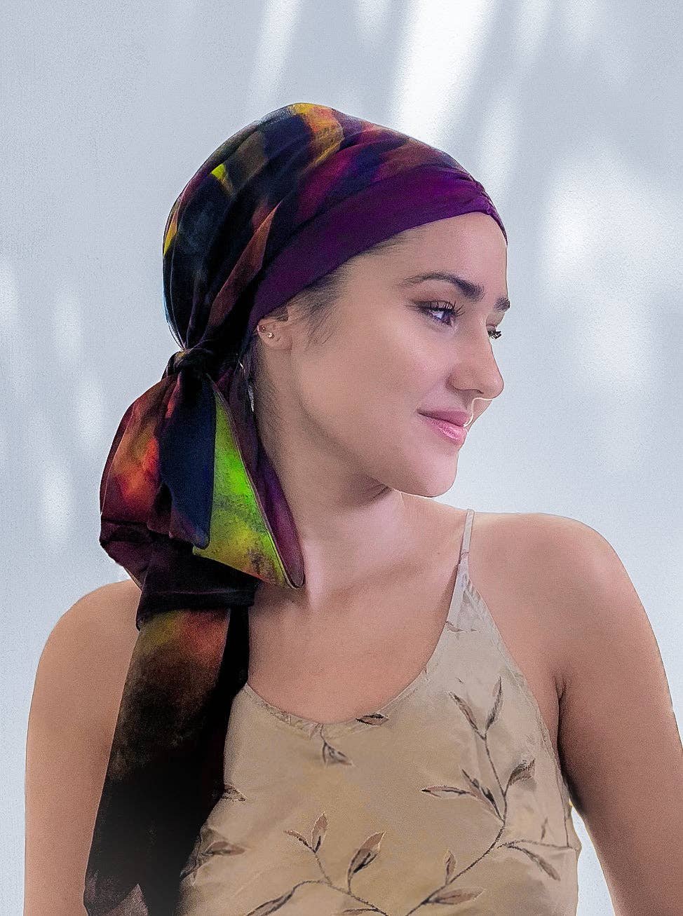 LuxCare Clothing - Wholesale Head Scarf - Women's - Fine Art Headscarf ~Wine
