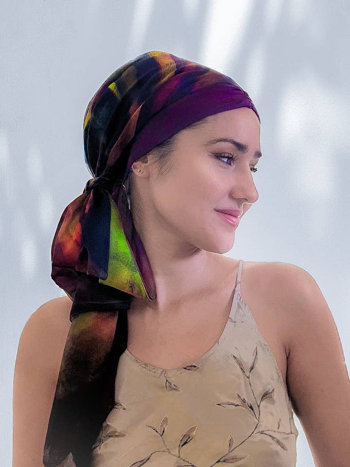 Fine Art Headscarf ~Wine for wholesale by LuxCare Clothing